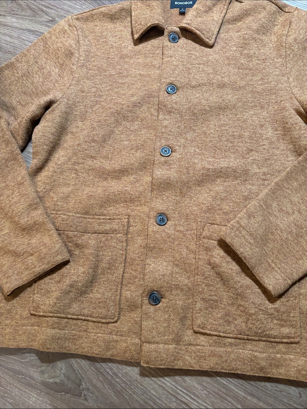 NWOT Bonobos Mens Soft Fleece Heather Brown Chore Shacket Jacket Size Medium - Picture 2 of 9